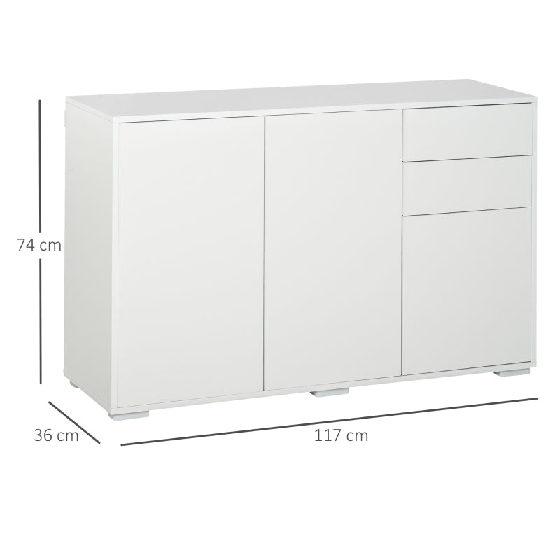 Nancy's Agugliano Commode - Dressoir - Sideboard - Opbergkast - Hoogglans Wit - ± 120 x 35 x 75 cm