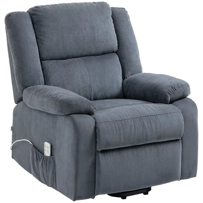 Nancy's Silvares Sta op stoel - Opsta stoel - Seniorenstoel - Relaxfauteuil - Grijs - Pluche