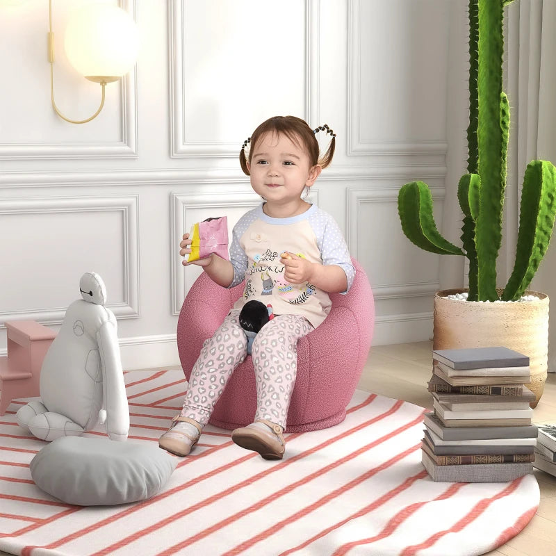 Nancy's Ted Kinderstoel - Kinderfauteuil - Draaibaar - Roze - Schapenwol