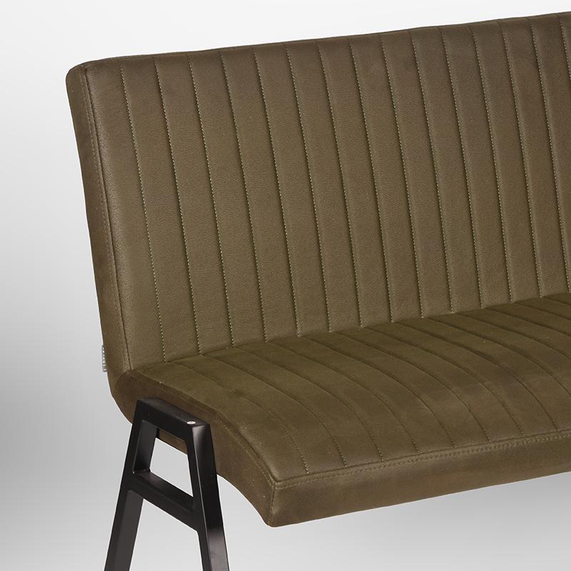 Nancy's Eetkamerbank Matz - Eettafelbank - Keukenbank - Industrieel - Microfiber - Army green - ± 175 x 60 x 85 cm