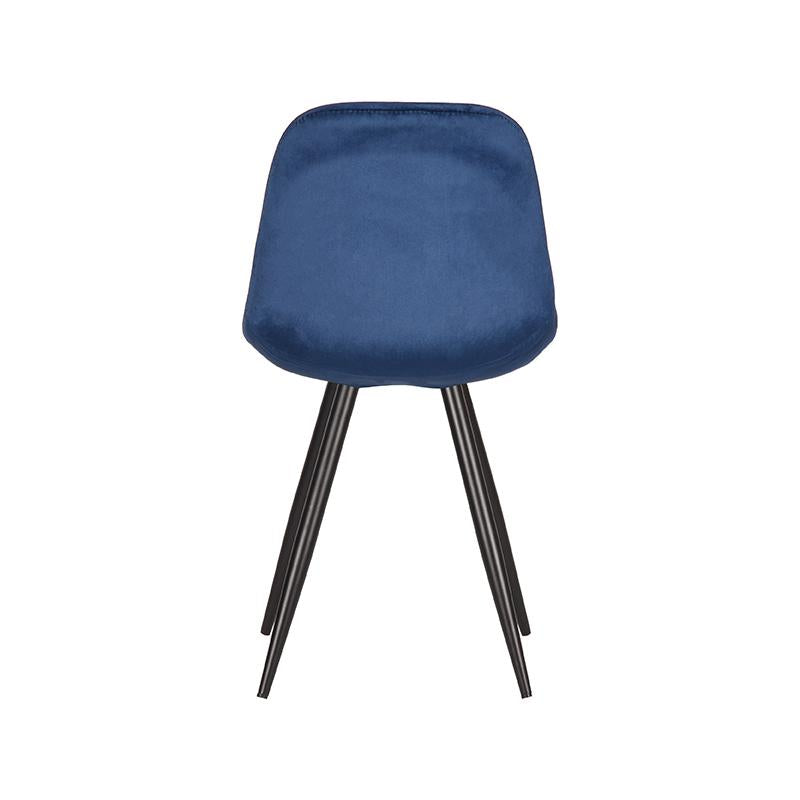 LABEL51 Eetkamerstoel Capri - Set van 2 - Kuipstoel - Keukenstoel - Eetkamerstoelen - Fluweel - Blauw - 46 x 56 x 88 cm