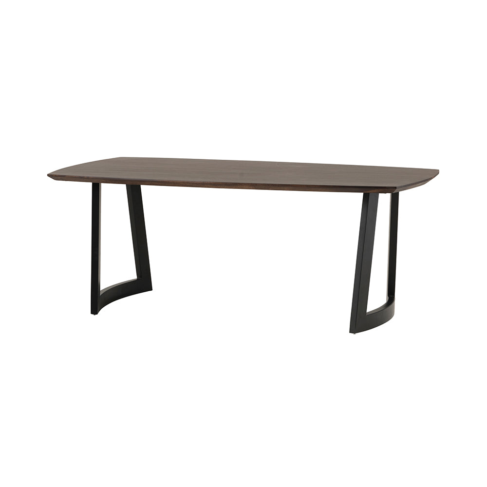 Nancy's Ciboes Dining room table - Dining table - Kitchen table - Dark Walnut / Black - Mango wood / Steel - 180 x 90 x 78 cm