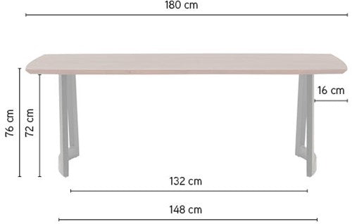 Table de salle à manger Nancy's Ciboes - Table à manger - Table de cuisine - Noyer foncé / Noir - Bois de manguier / Acier - 180 x 90 x 78 cm