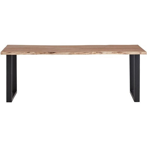 Nancy's Covide Dining room table - Dining table - Kitchen table - Natural / Black - Acacia wood / Steel - 210 x 100 x 77 cm