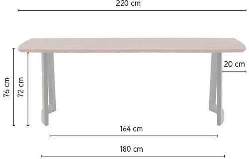 Nancy's Ciboes Eetkamertafel - Eettafel - Keukentafel - Donker Walnoot / Zwart - Mangohout / Staal - 220 x 100 x 78 cm