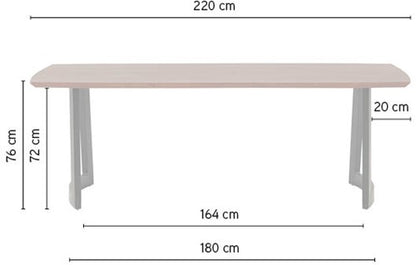 Nancy's Ciboes Eetkamertafel - Eettafel - Keukentafel - Donker Walnoot / Zwart - Mangohout / Staal - 220 x 100 x 78 cm