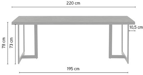 Nancy's Souto Table de salle à manger - Table à manger - Table de cuisine - Noir - Bois de manguier - 220 x 100 x 78 cm