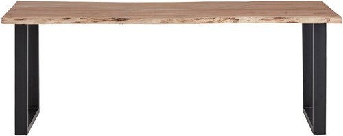 Nancy's Brufe Eetkamertafel - Eettafel - Keukentafel - Naturel / Zwart - Acaciahout / Staal - 240 x 100 x 77 cm