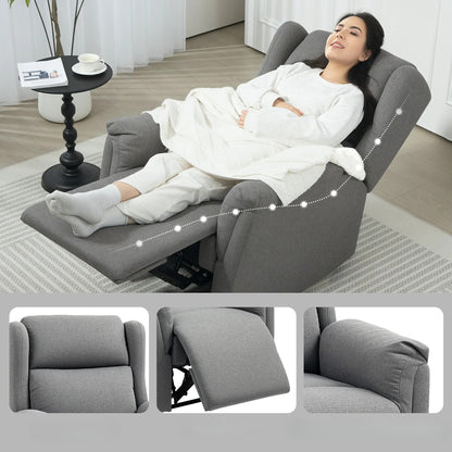 Nancy's Gondufe Relaxfauteuil - Relaxstoel - Loungestoel - Verstelbaar - Grijs - Katoen/Linnen