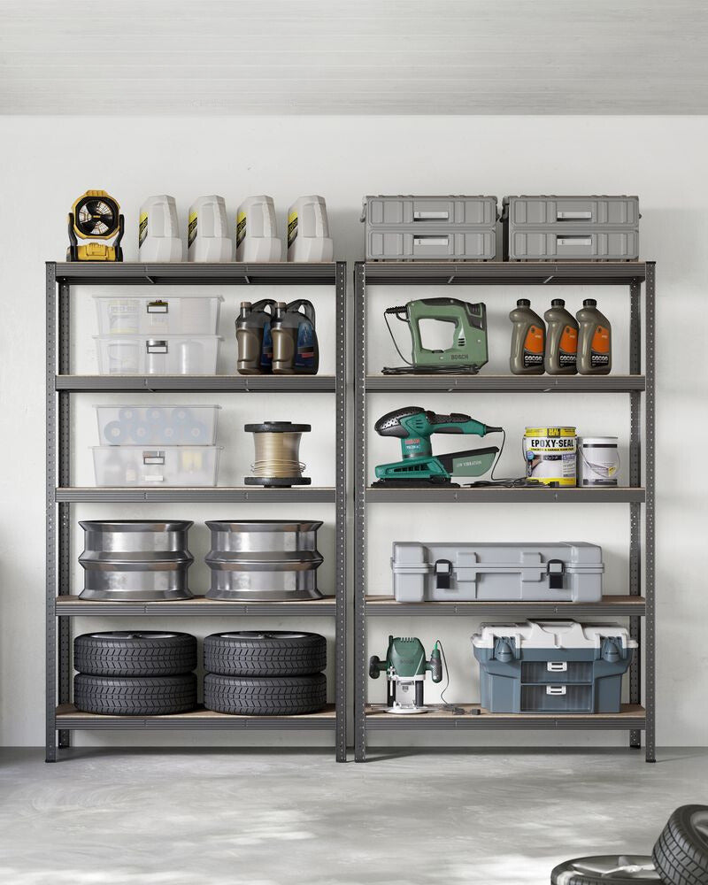 Nancy's Brescia Shelving Unit Extra Deep - Storage Cabinet - Shelving Rack - Grey - Steel - 120 x 60 x 200 cm