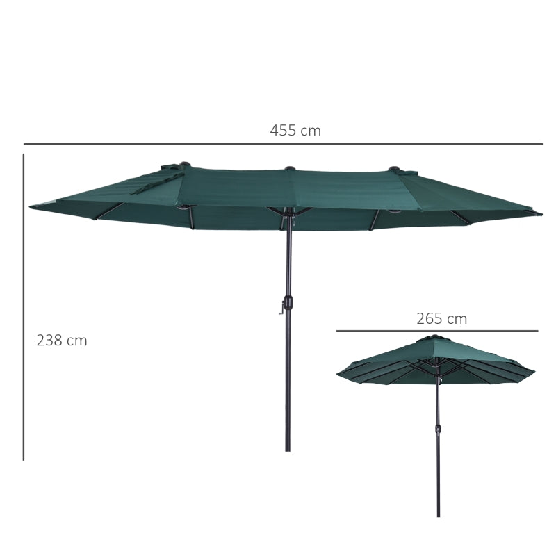 Nancy's Alba Lake Parasol - Groen - ± 460 x 270 cm