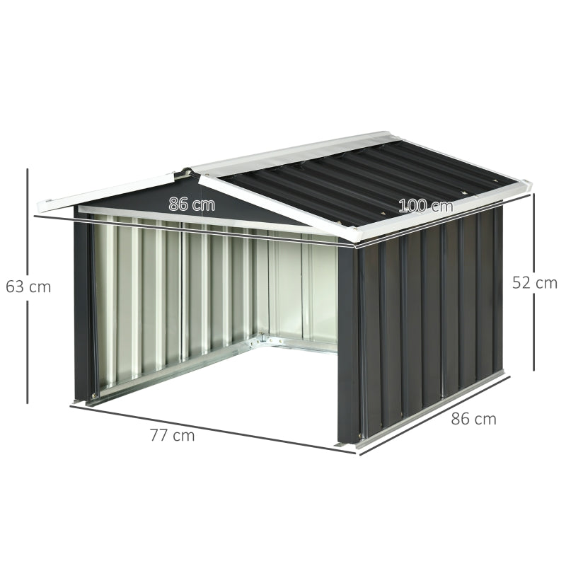 Nancy's Huddersfield Grasmaaier Garage - Robotmaaier Carport - Grijs - ± 80 x 90 cm