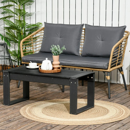 Nancy's Bellano Salontafel voor buiten - Tuintafel - Terrastafel - Zwart - ± 95 x 40 x 40 cm