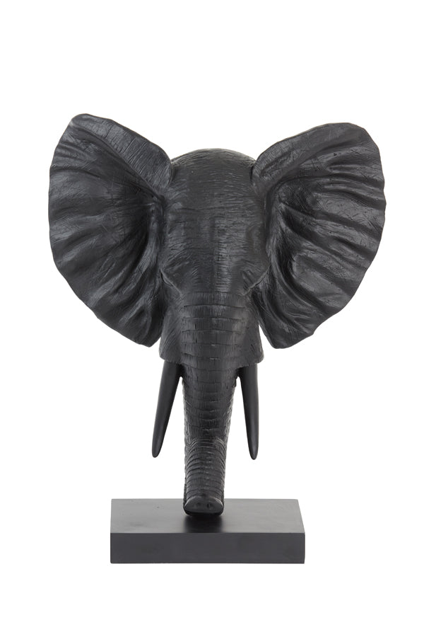 Nancy's Milharado Ornament - Olifant - Woondecoratie - Beeld - Zwart - ± 40 x 20 x 50 cm