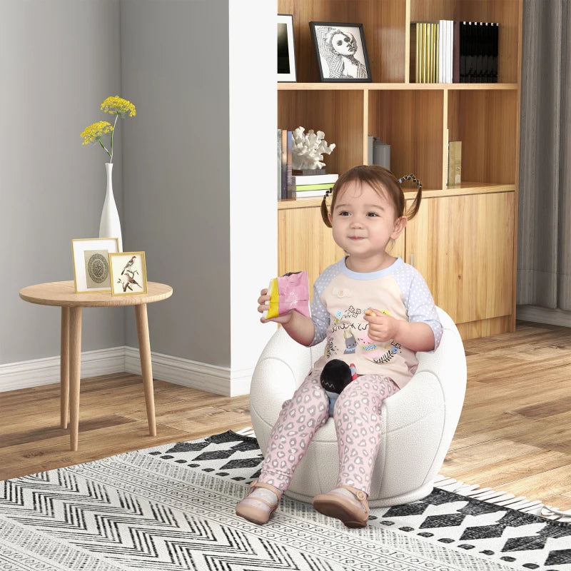 Nancy's Ted Kinderstoel - Kinderfauteuil - Draaibaar - Wit - Schapenwol