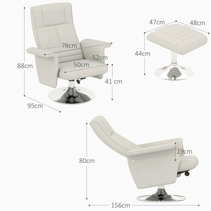 Nancy's Alcafozes Massagestoel - Relaxstoel - Loungestoel - Fauteuil - Roomwit - Linnen