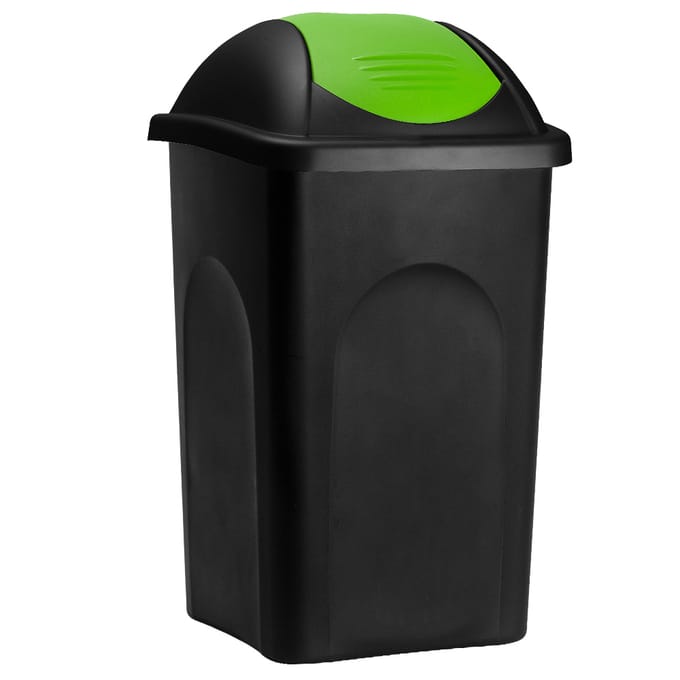 Nancy's Abriola Waste Bin - Waste Bin - Black / Green - Plastic - 60 liters