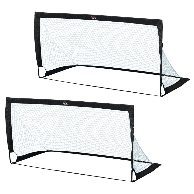 Nancy's Bolotana Voetbaldoel - Voetbalnet - Voetbalgoal - Set van 2 - Inclusief Draagtas - Zwart - ± 180 x 90 x 90 cm