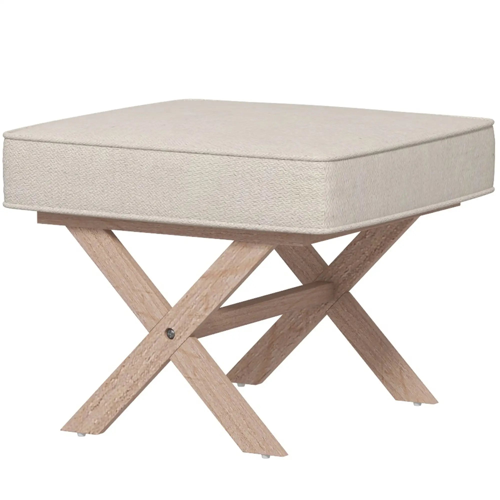 Nancy's Paio Hocker - Kruk - Poef - Beige - Imitatielinnen