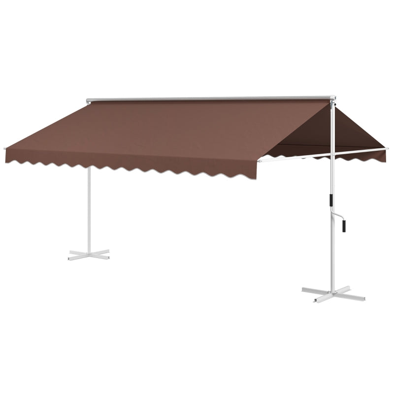 Auvent Nancy's Paco Garden - Auvent de terrasse - Auvent autoportant - Marron - 450 x 340 cm