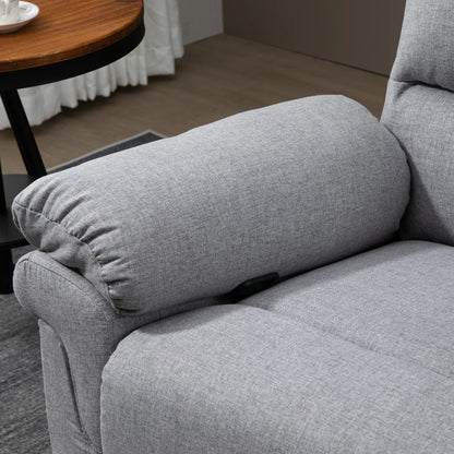 Nancy's Varzielas Relaxfauteuil - Relaxstoel - Ligstoel - Met Voetensteun - Grijs - Linnen