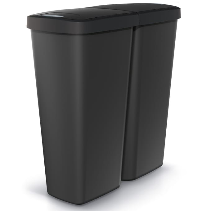 Nancy's Accadia Duo Waste Bin - Garbage Bin - Black - 50 liters