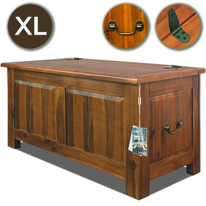 Nancy's Sanibel Opbergkist - Houten Kist - Salontafel - Tafelkist - Dressoir - Acaciahout - ± 85 x 45 x 50 cm