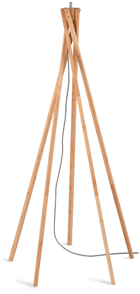 Nancy's Marvila Vloerlamp - Staande Lamp - Naturel / Zwart - Bamboe