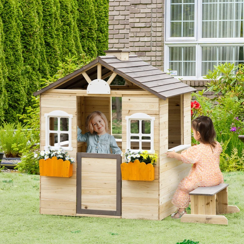 Nancy's Valverde Playhouse - Maison de jeux pour enfants pour l'extérieur - Bois de pin - ± 115 x 95 x 135 cm