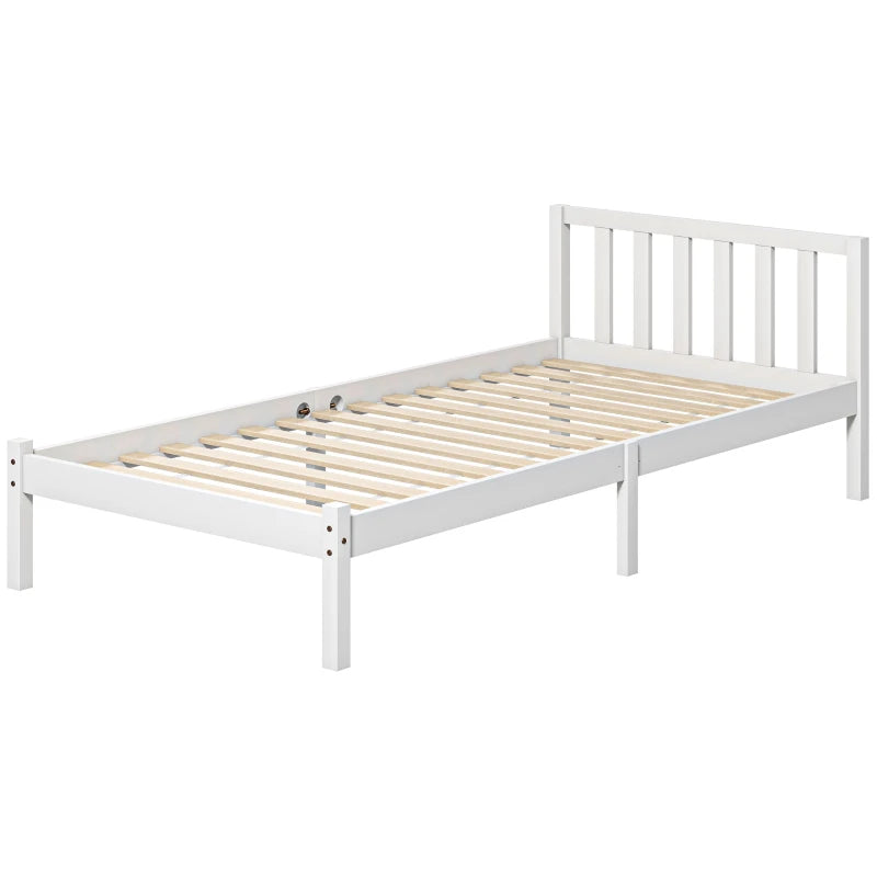 Nancy's Crestuma Guest Bed - Single Bed Frame - Single Bed - White - Pine Wood - ± 210 x 95 x 70 cm