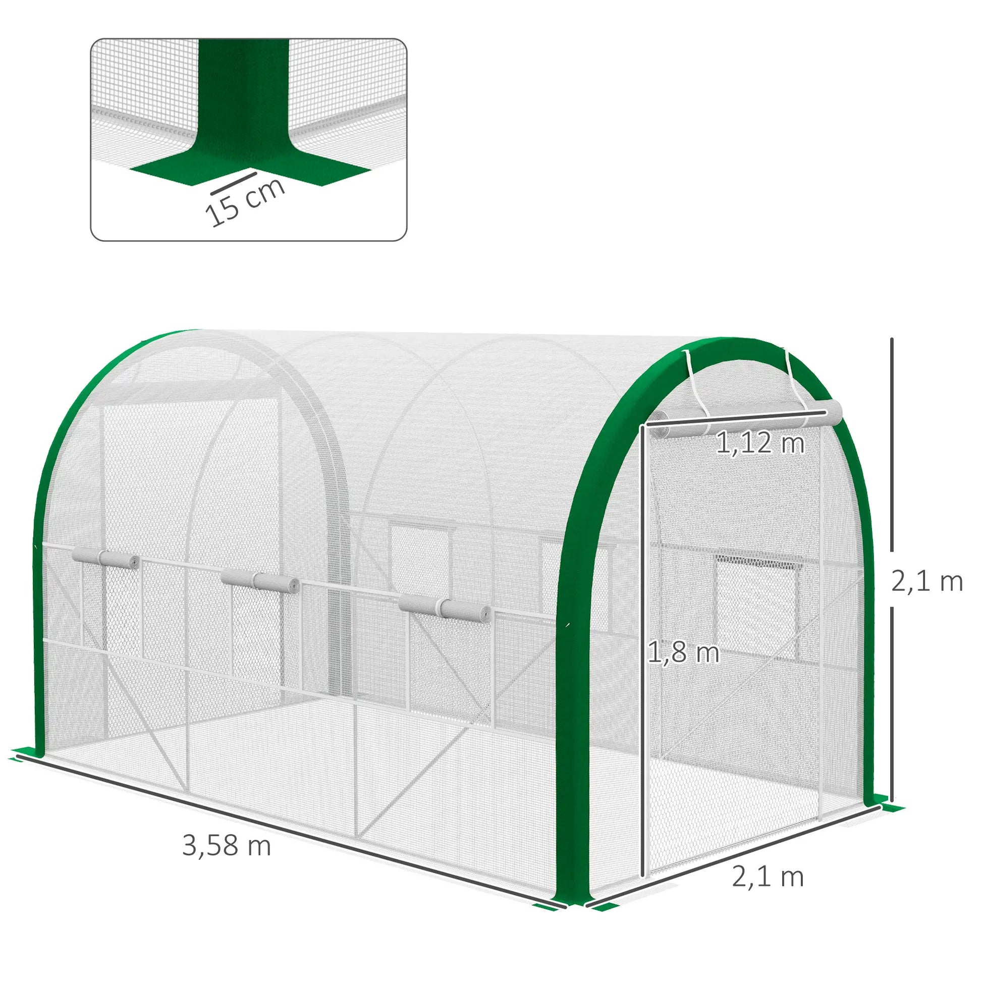 Nancy's Fráguas Inloopkas - Tuinkas - Plantenkas - Kweekkas - Wit - ± 360 x 210 x 210 cm