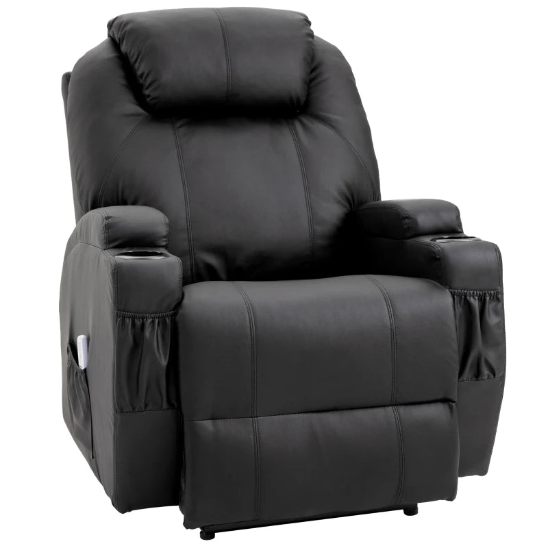 Nancy's Alicudi Massage Chair - Relax Chair - Relax Armchair - Adjustable Backrest - Black - Faux Leather