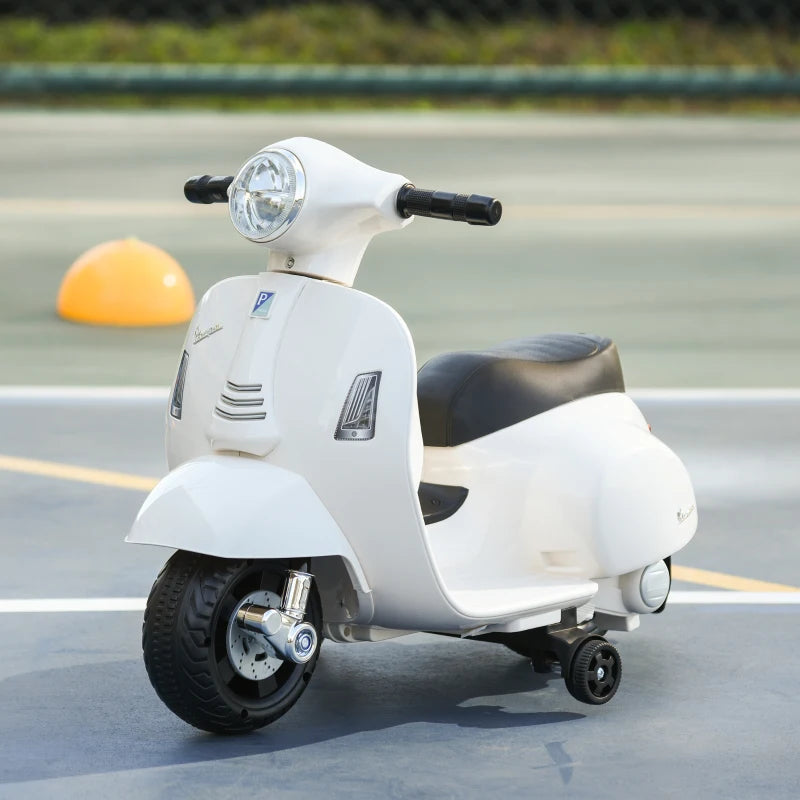 Nancy's Anna Elektrische Kinderscooter - Vespa - Motorfiets - Kindermotor - Claxon / Verlichting - Wit