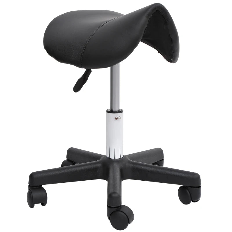 Nancy's Aurano Work Stool - Salon Stool - Swivel Stool - Ergonomic - Black - Faux Leather