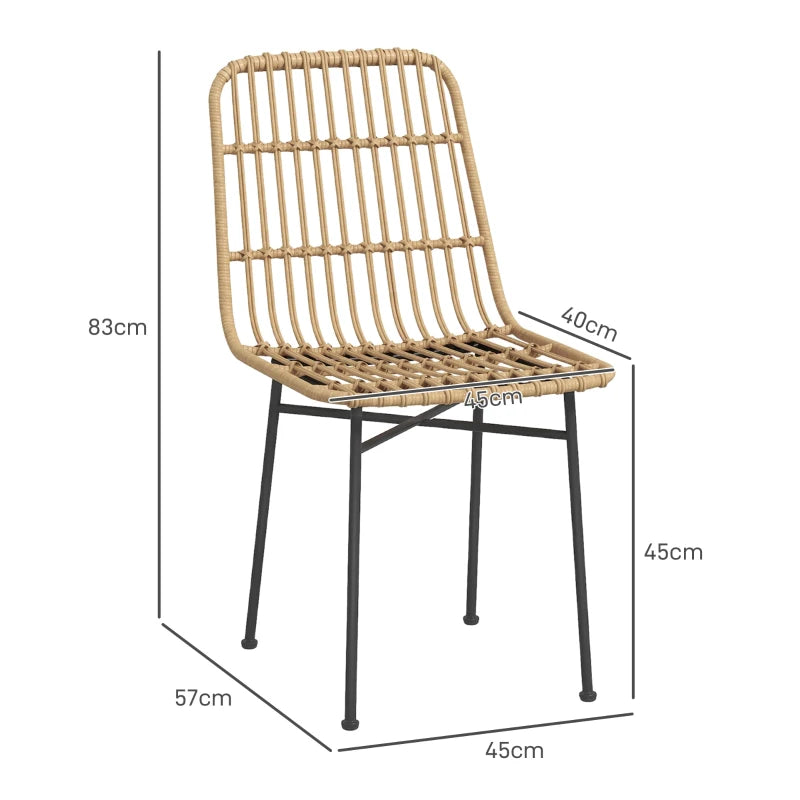 Nancy's Ordem Eetkamerstoelen - Stoel - Set van 2 Eetkamerstoelen - Rotan