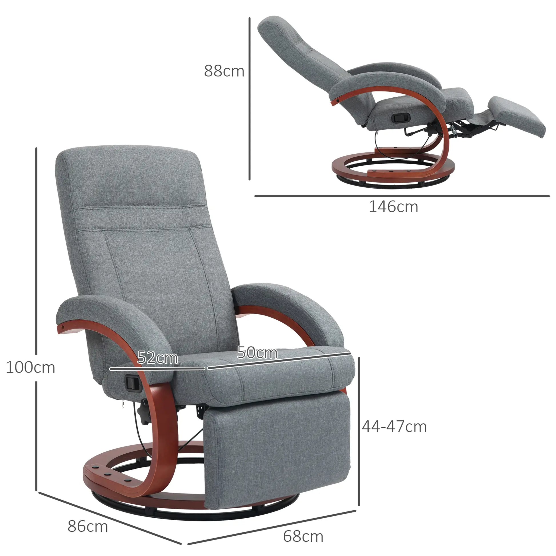 Nancy's Carnide Relaxfauteuil - Relaxstoel - Loungestoel - Draaibaar - Grijs - Linnen