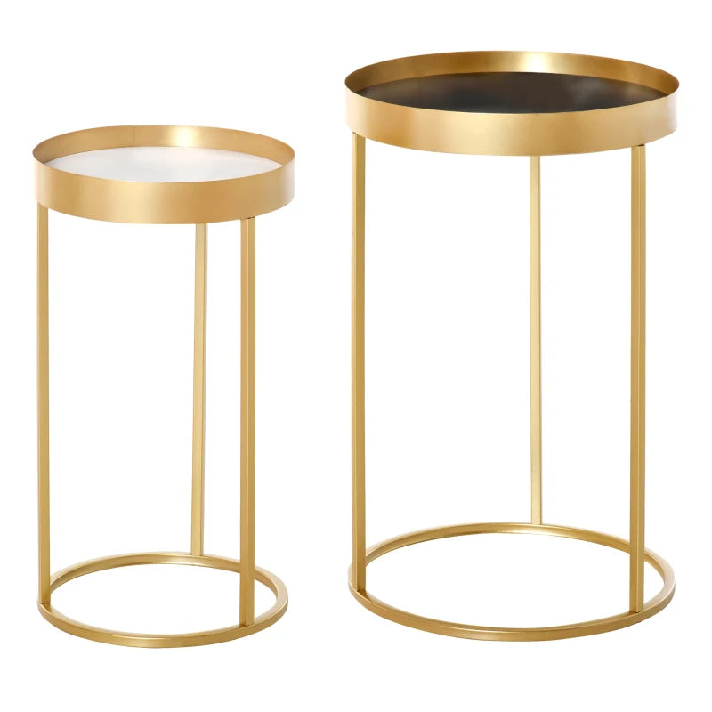 Nancy's Bastiglia Coffee Table Set - Side Table Set - Coffee Table - Gold - Steel