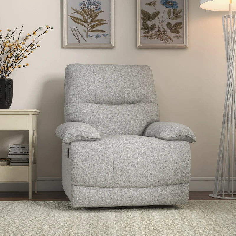 Nancy's Beselga Relaxfauteuil - Relaxstoel - Verstelbare Rugleuning - Voetensteun - Lichtgrijs