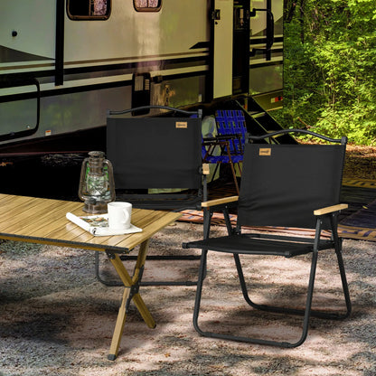 Nancy's Camerano Strandstoelen - Campingstoelen - Tuinstoelen - Set van 2 - Opvouwbaar - Zwart