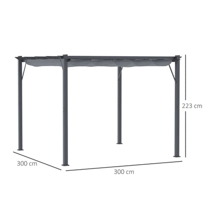 Nancy's Perrinho Pergola - Terras Overkapping - Paviljoen - Grijs - ± 300 x 300 x 220 cm