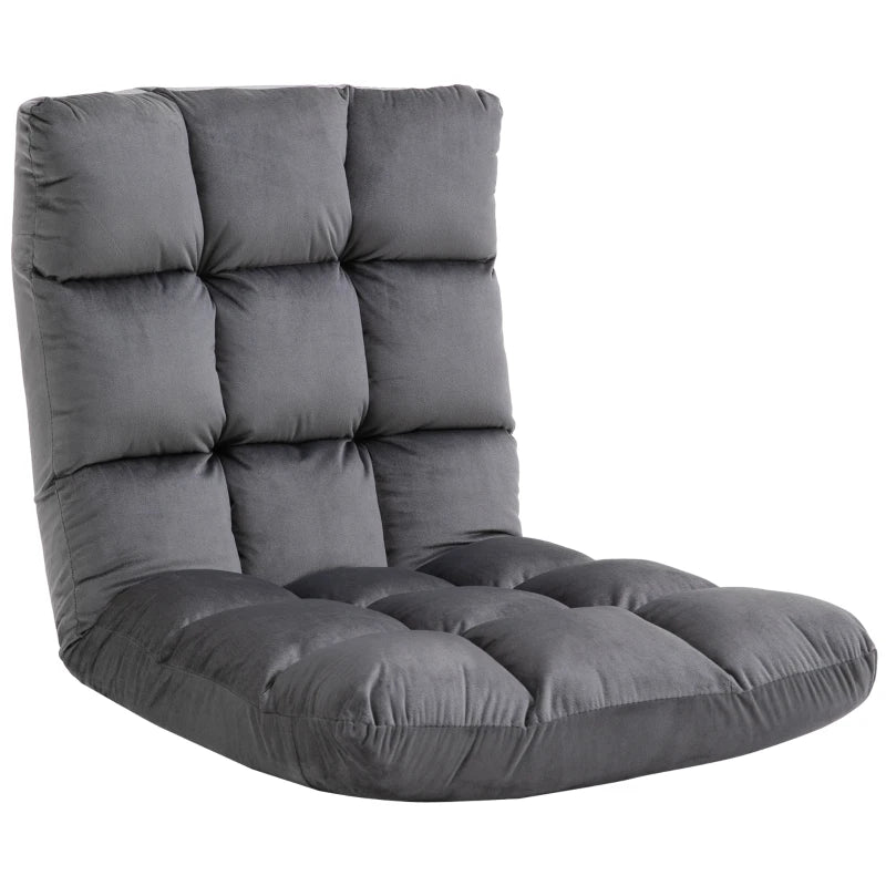 Pouf Nancy's Alcamo avec fonction de couchage - Coussin d'assise - 13 positions réglables - Gris foncé