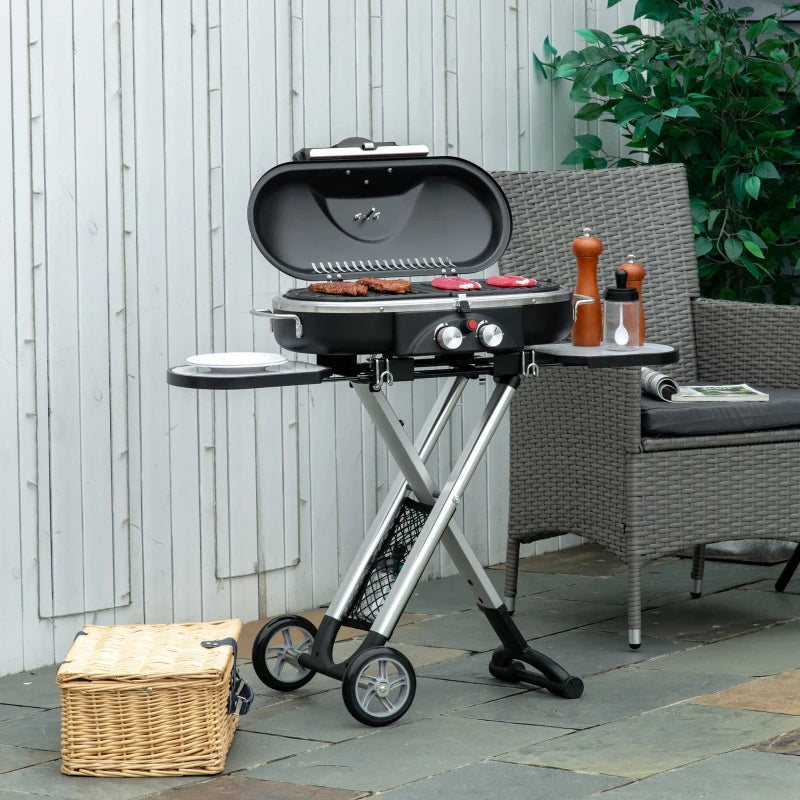 Nancy's Panque Barbecue - BBQ - Grill - Gas Barbecue - Met 2 Branders - Staal - Zwart