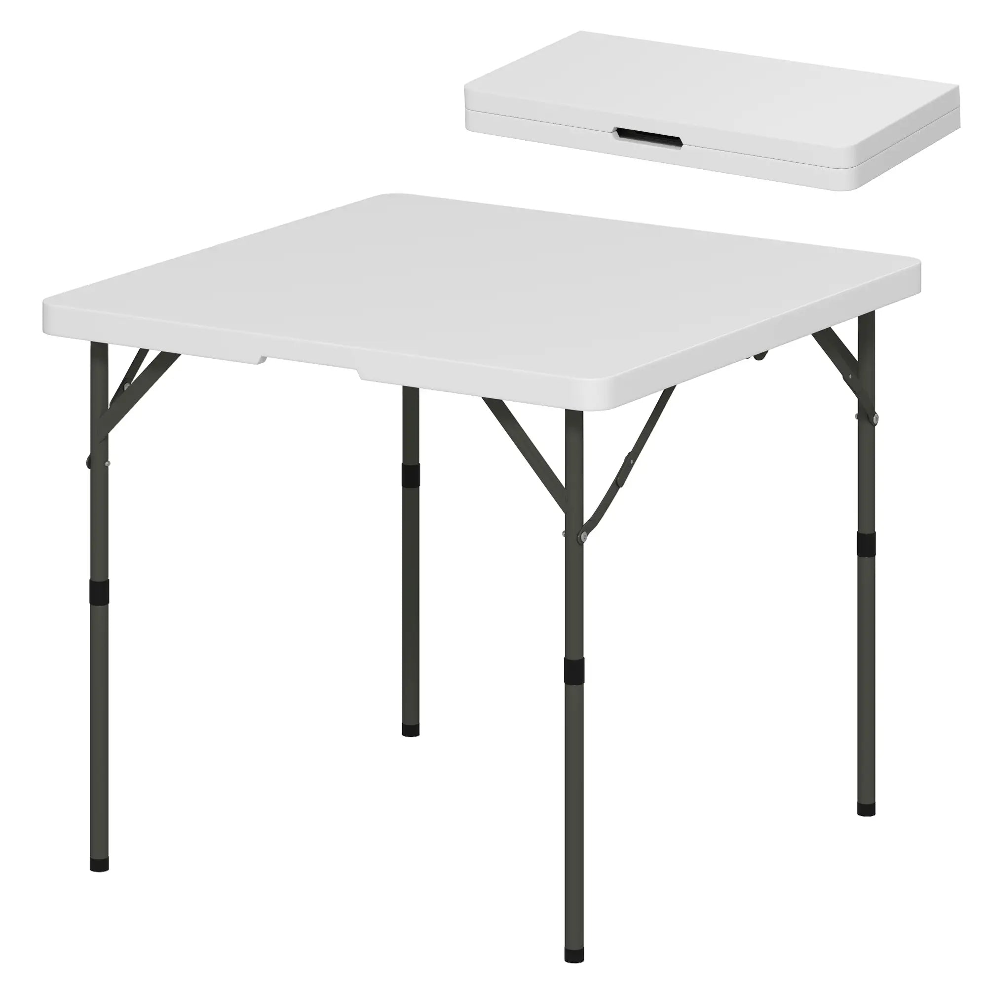 Nancy's Camogli Campingtafel - Inklapbare Tafel - Buitentafel - Picknicktafel - Wit - ± 85 x 85 x 75 cm