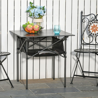 Nancy's Toledo Picnic table - Camping table - 2-in-1 - Black - ± 70 x 70 x 70 cm