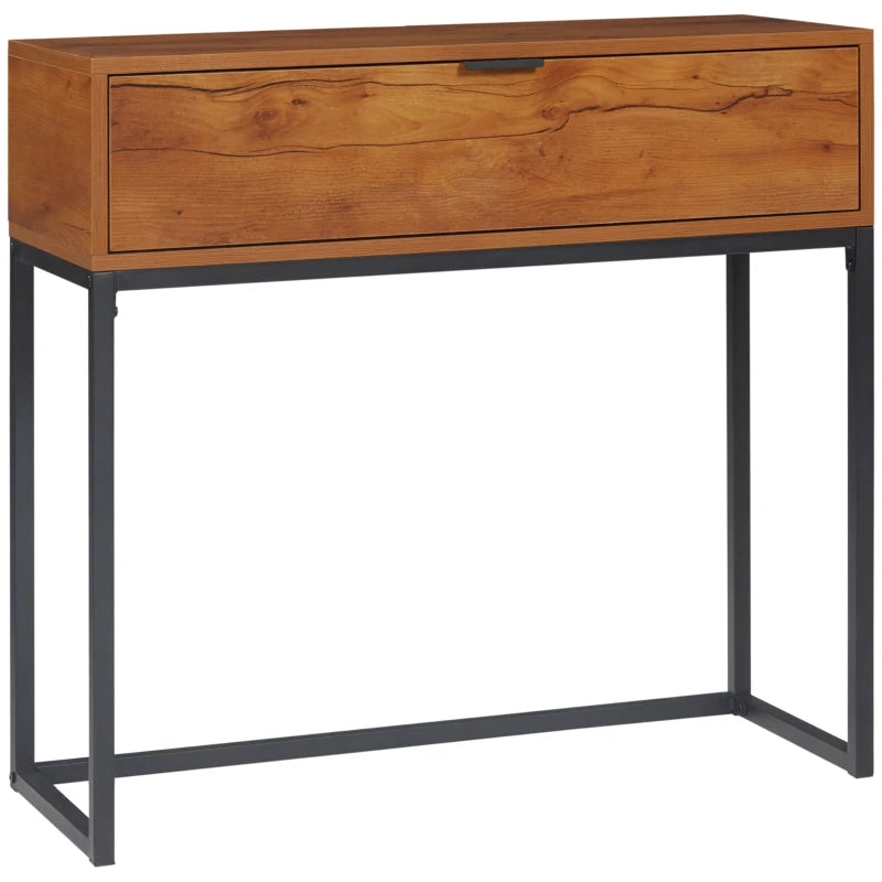 Nancy's Jales Sidetable - Consoletafel - Bijzettafel - Naturel / Zwart - Staal - ± 80 x 30 x 75 cm