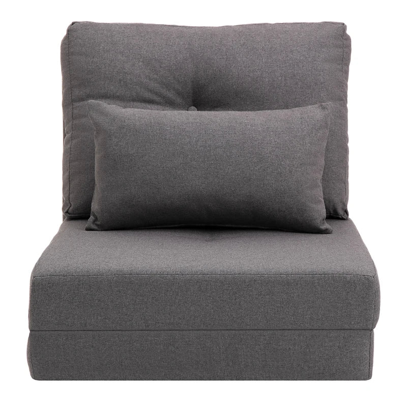 Pouf Aldino de Nancy avec fonction de couchage - Coussin de siège - Canapé - Canapé-lit - Gris foncé