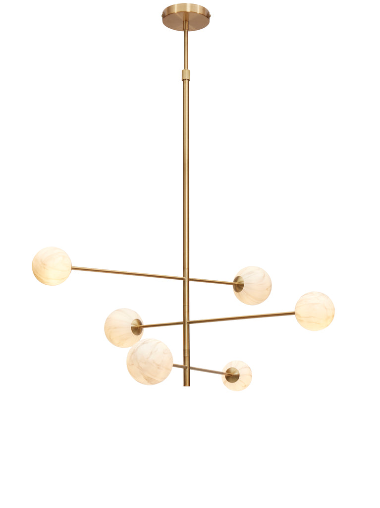 Nancy's Deus Hanging Lamp - Gold / White Marble - Glass / Steel - 100 x 95 cm