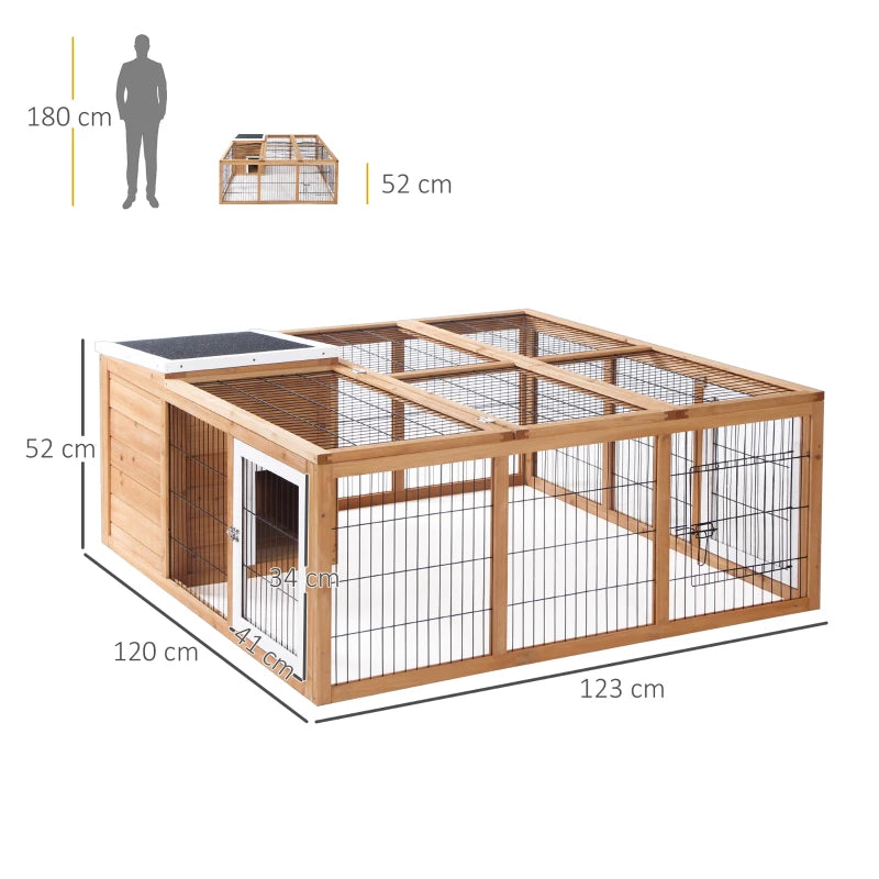 Nancy's Santar Knaagdierenhok - Konijnenhok - Dierenhok - Dennenhout - ± 120 x 120 x 50 cm