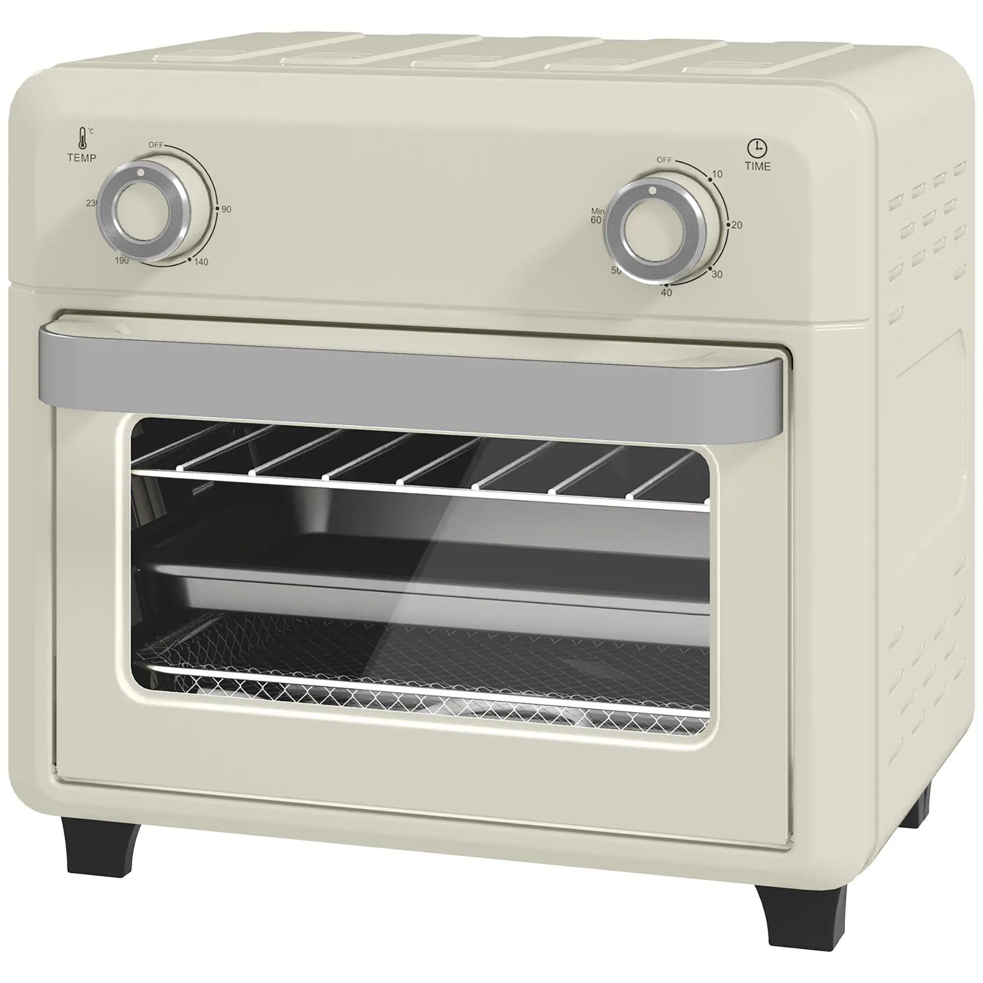 Nancy's Muxagata Heteluchtoven - Grilloven - Bakoven - Timer - Touchscreen - 1000W - Crèmewit