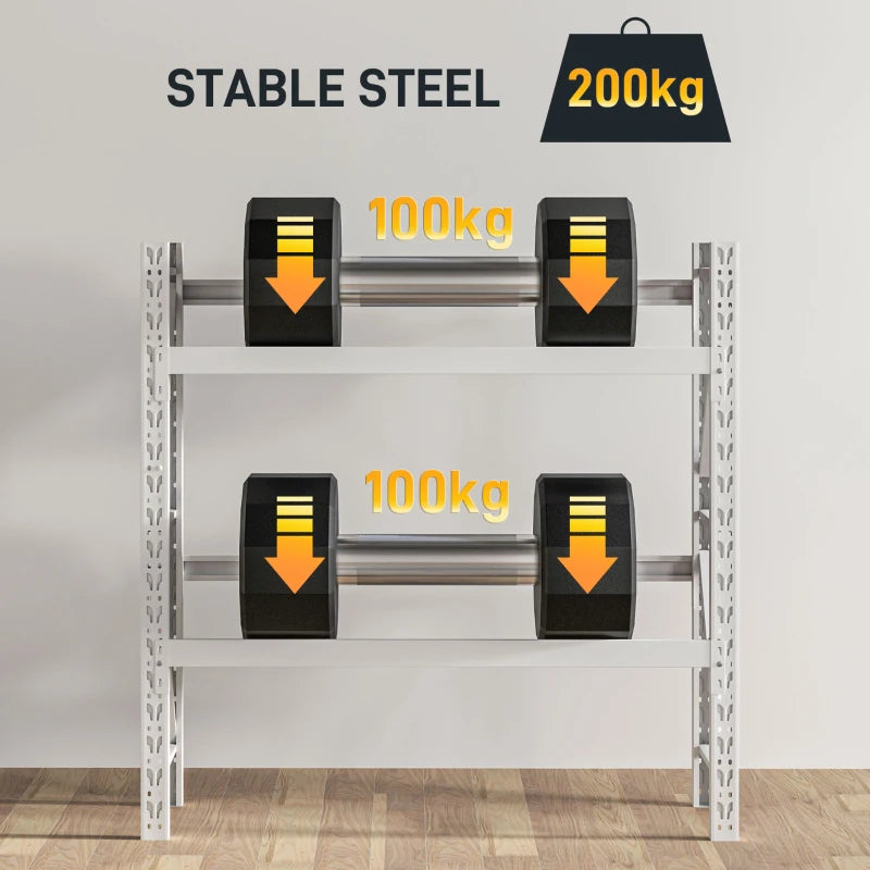 Nancy's Candelaria Stellingkast - Krattenrek - 2 Niveaus - Wit - Staal - 110 x 30 x 110 cm